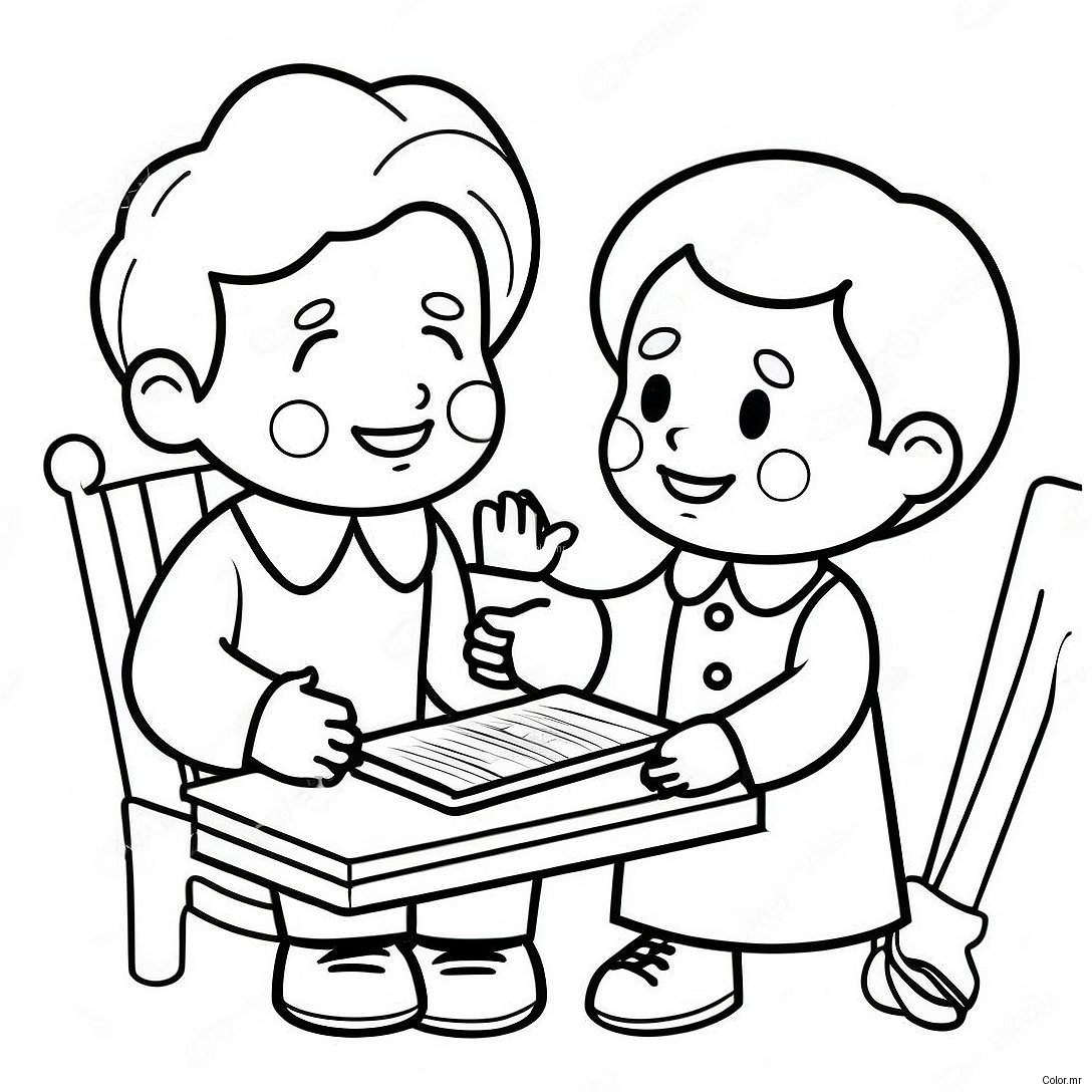 Page A Colorier Dun Enfant Poli Partageant 31669 10445