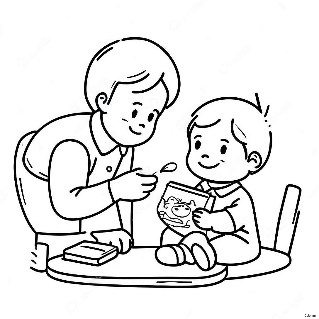 Page A Colorier Dun Enfant Poli Partageant 31669 10446