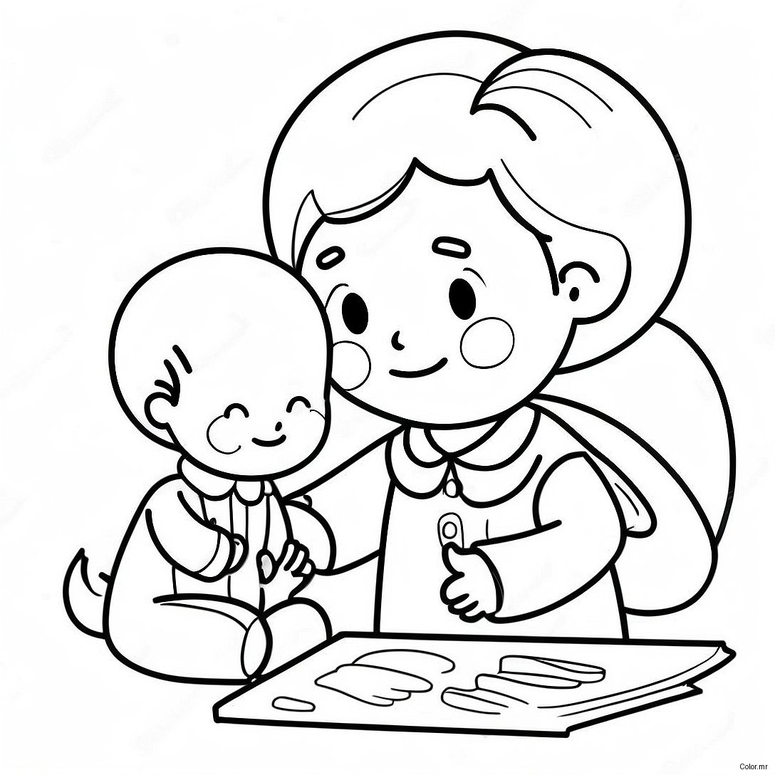 Page A Colorier Dun Enfant Poli Partageant 31669 10448