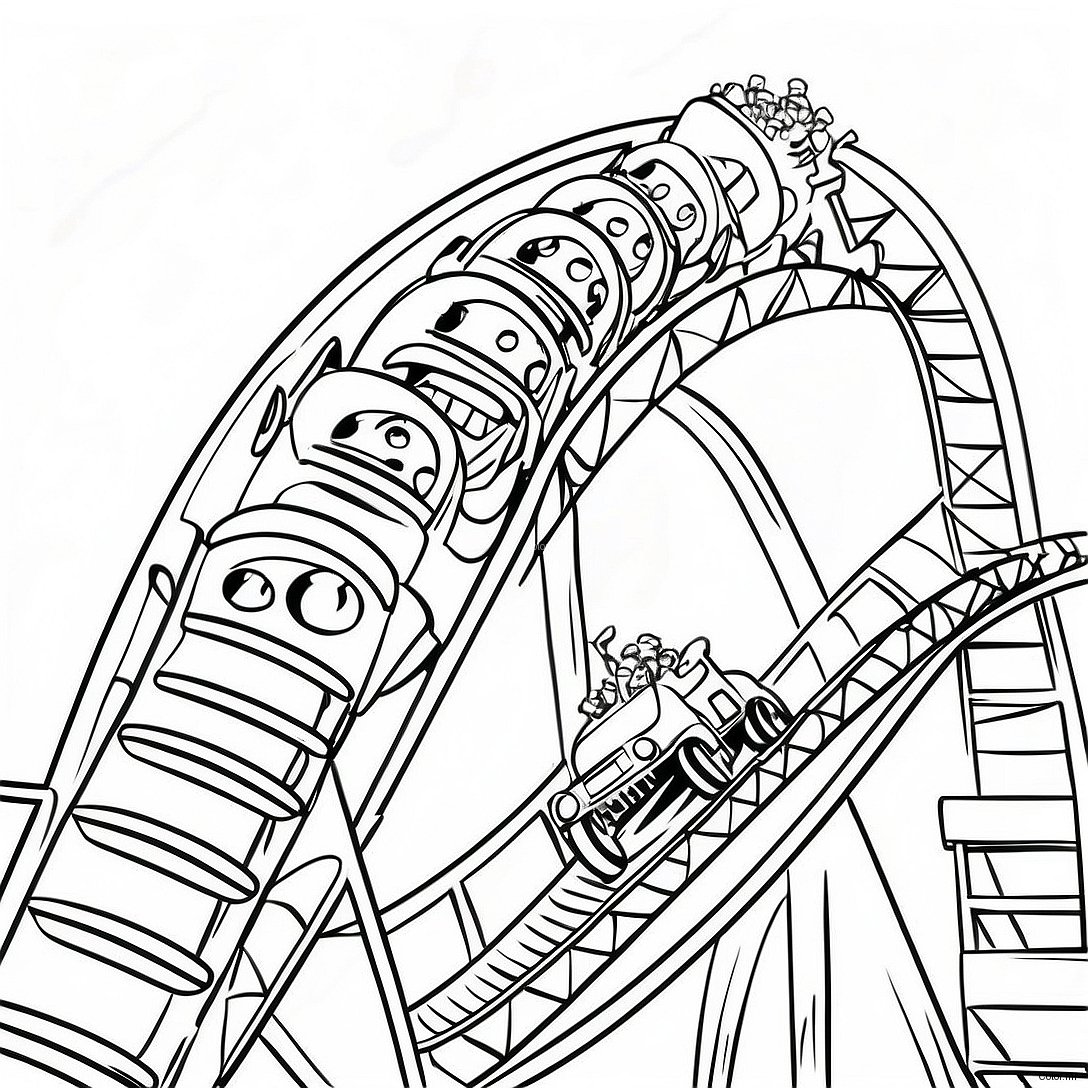 Page A Colorier Dune Excitante Balade En Montagnes Russes 24175 22242