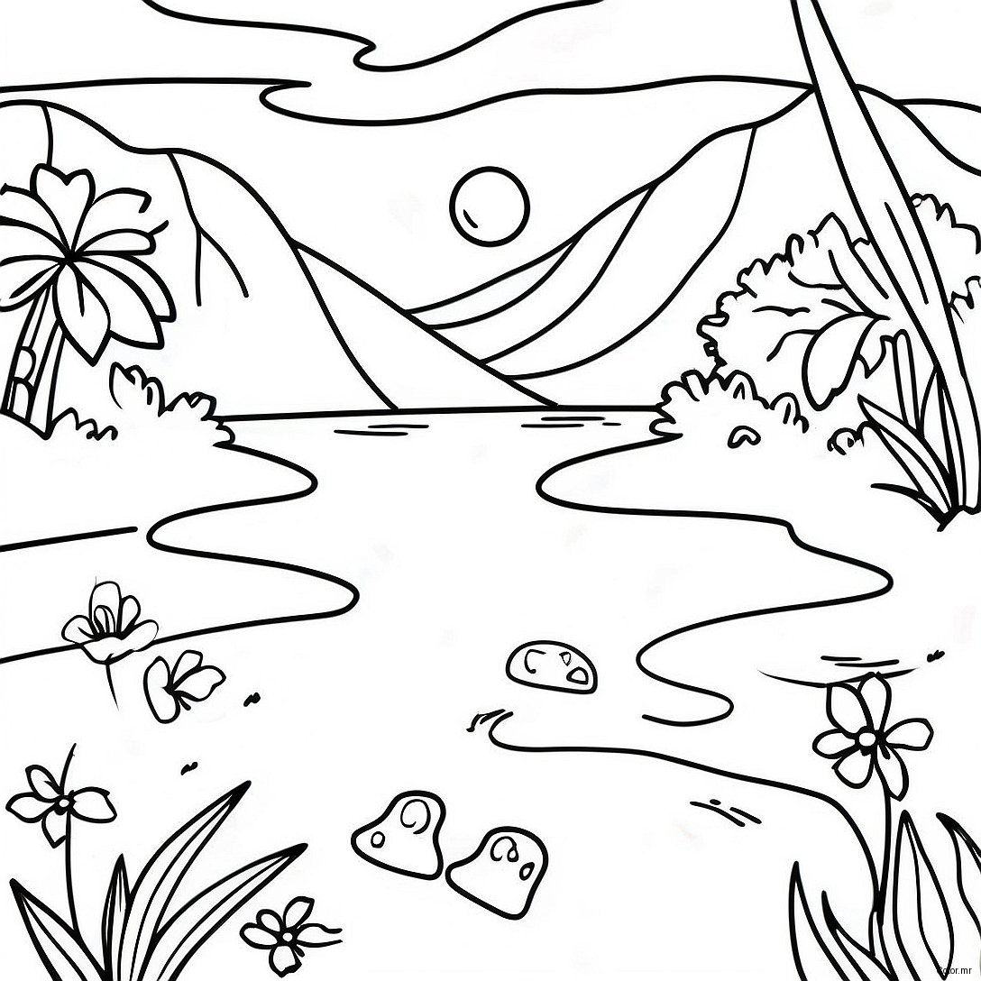 Page A Colorier Dune Scene Naturelle Realiste 55201 45928