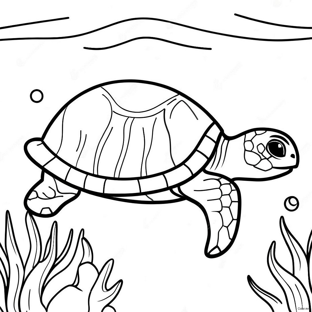 Page A Colorier Dune Tortue De Mer Realiste Nageant 62858 52041