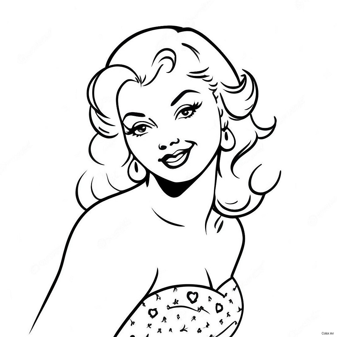 Page A Colorier Fille Pin Up Vintage 50335 41969