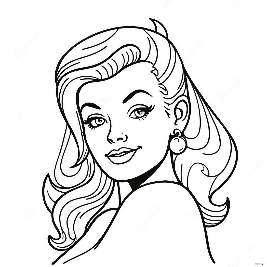 Page A Colorier Fille Pin Up Vintage 50335 41971