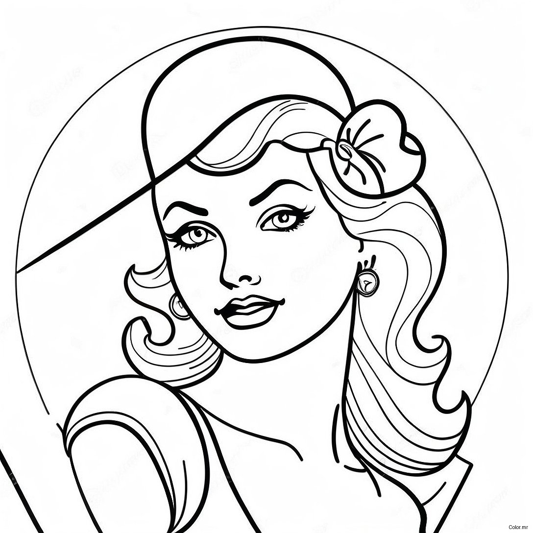Page A Colorier Fille Pin Up Vintage 50335 41972