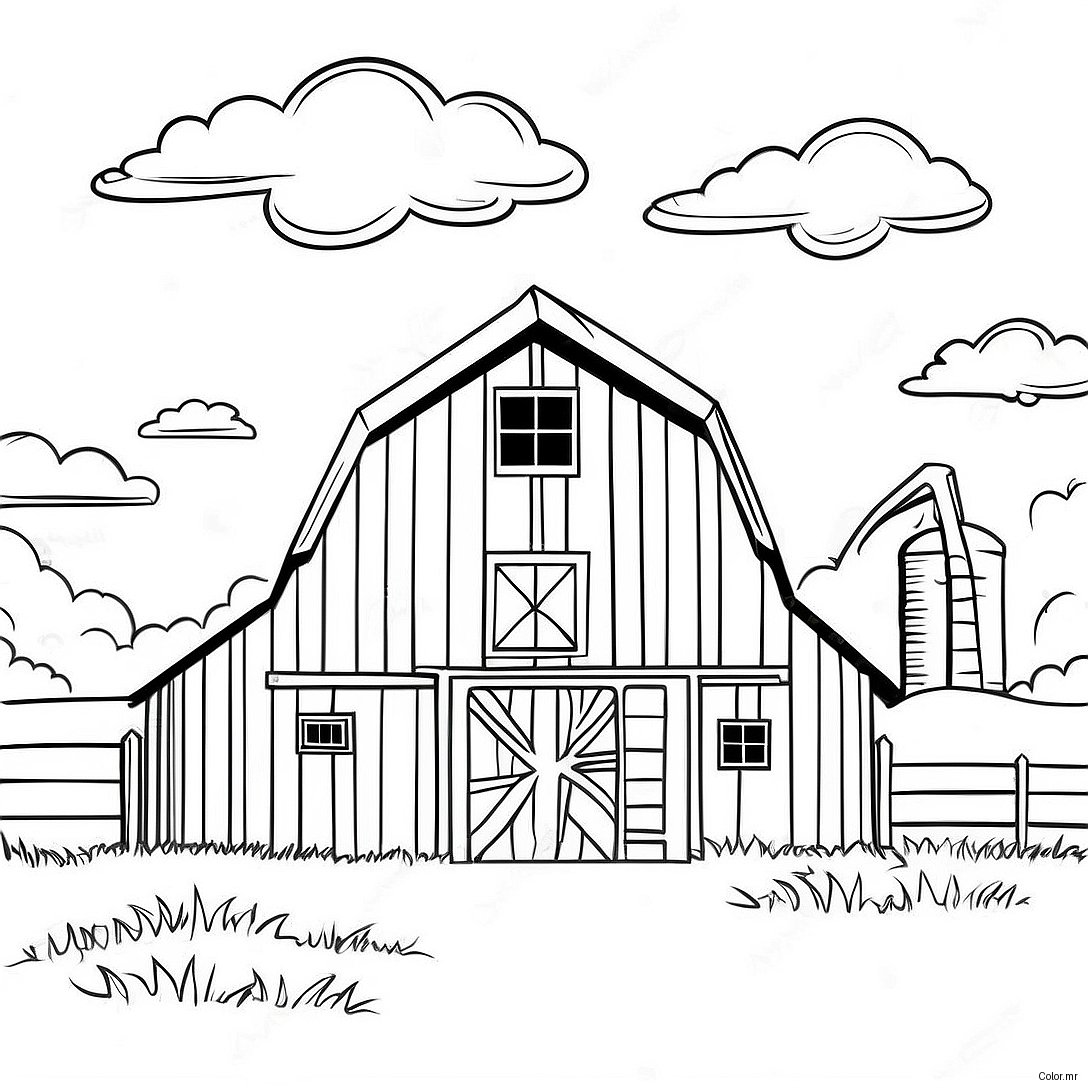 Page A Colorier Grange Realiste 43482 36173