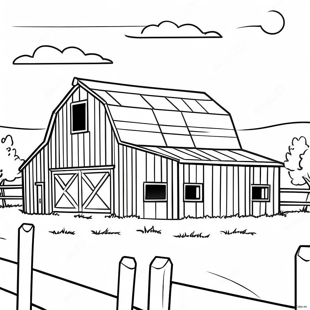 Page A Colorier Grange Realiste 43482 36174
