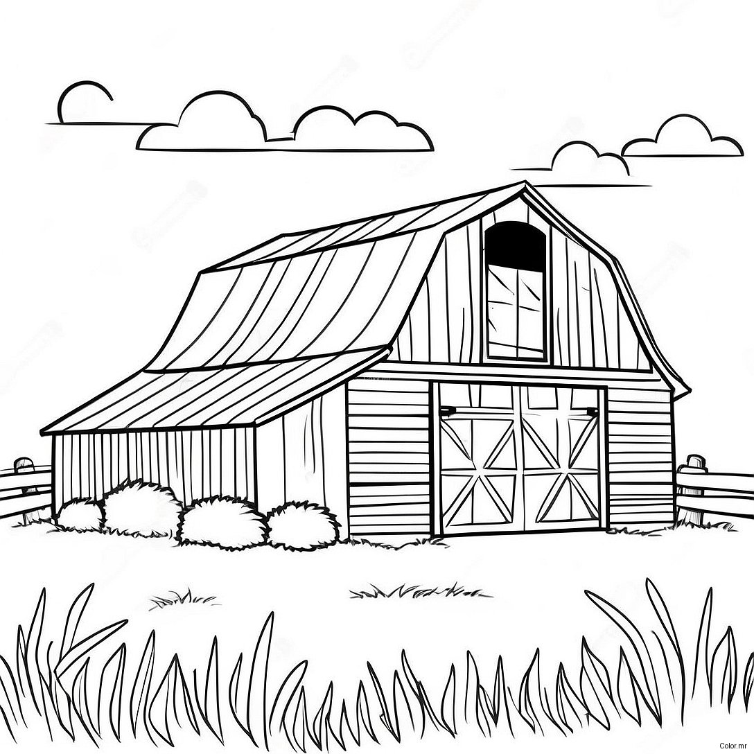 Page A Colorier Grange Realiste 43482 36175
