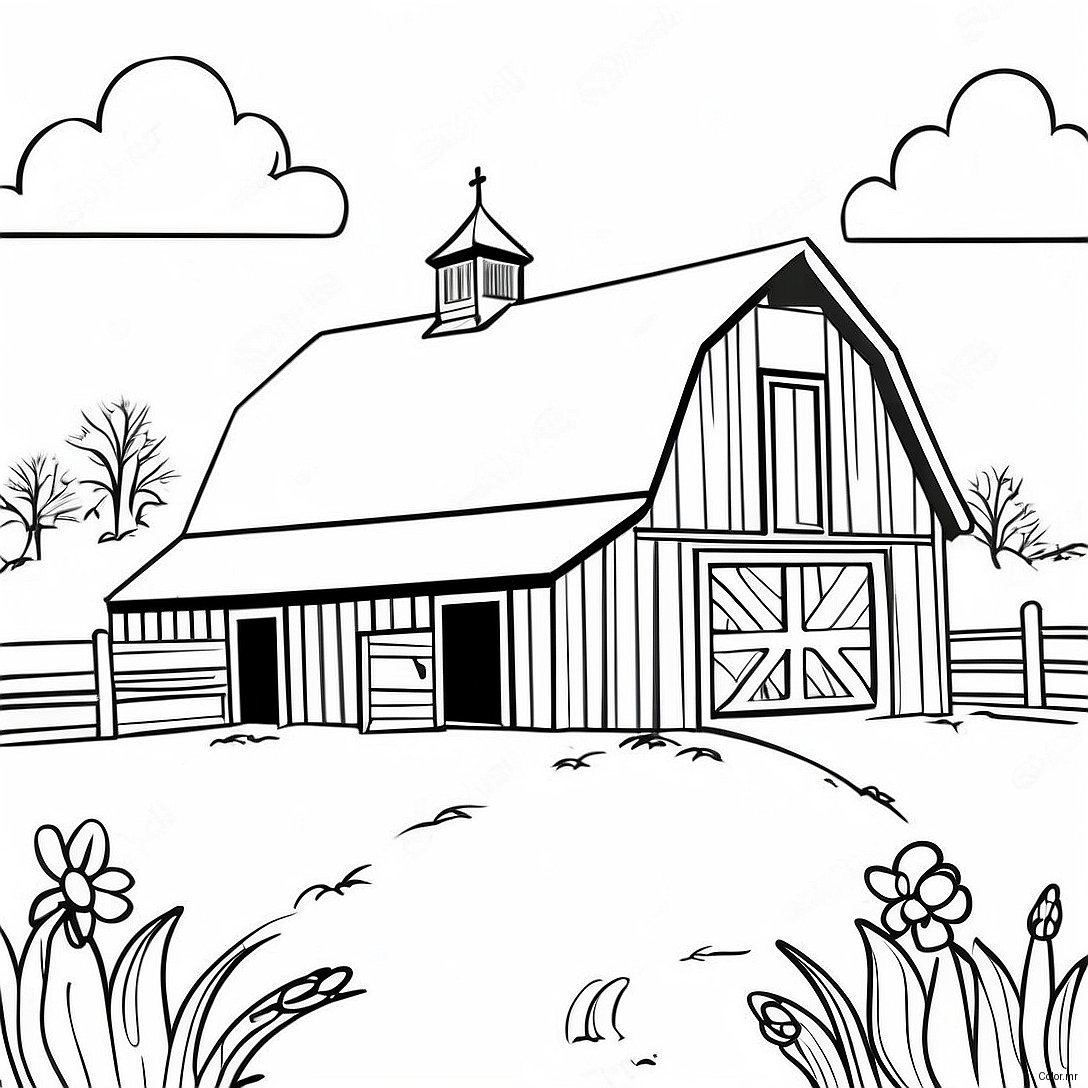 Page A Colorier Grange Realiste 43482 36176