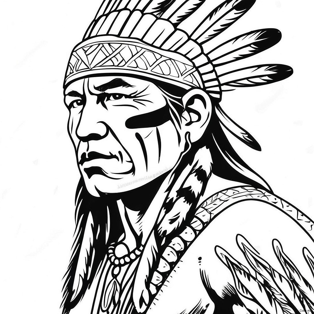 Page A Colorier Guerrier Amerindien Realiste 47253 39313