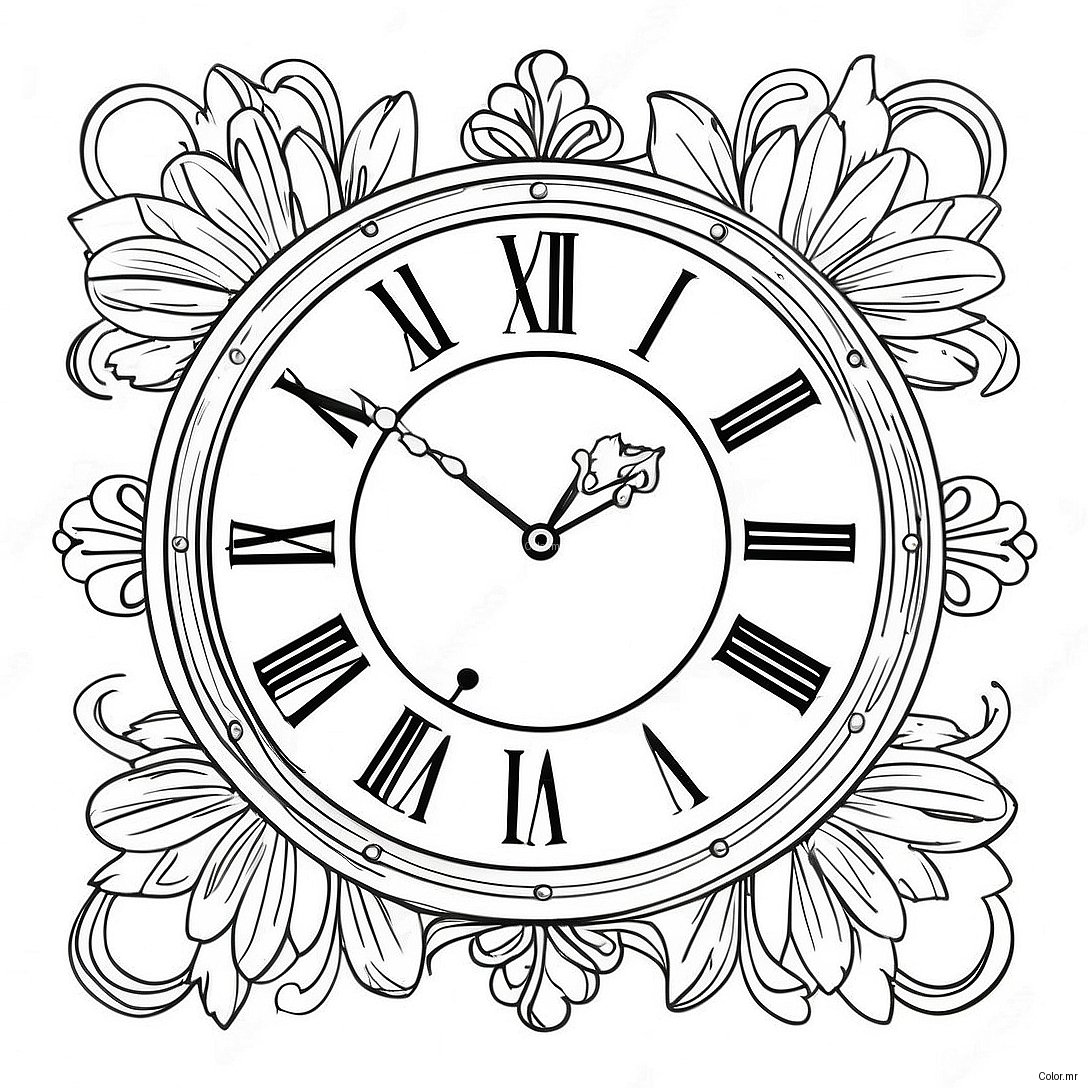 Page A Colorier Horloge Murale Vintage 28256 25630
