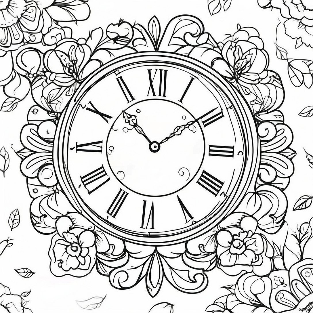 Page A Colorier Horloge Murale Vintage 28256 25631