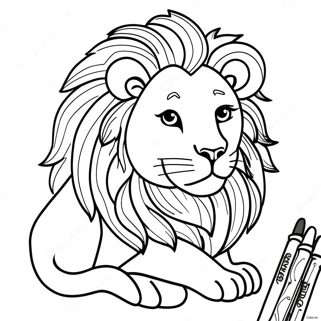 Page A Colorier Lion Realiste 8365 6863