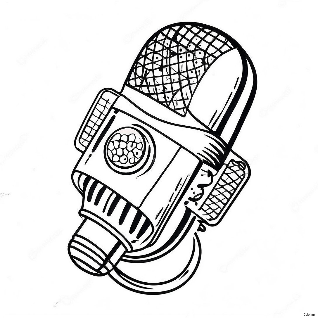 Page A Colorier Microphone Vintage 51515 42893