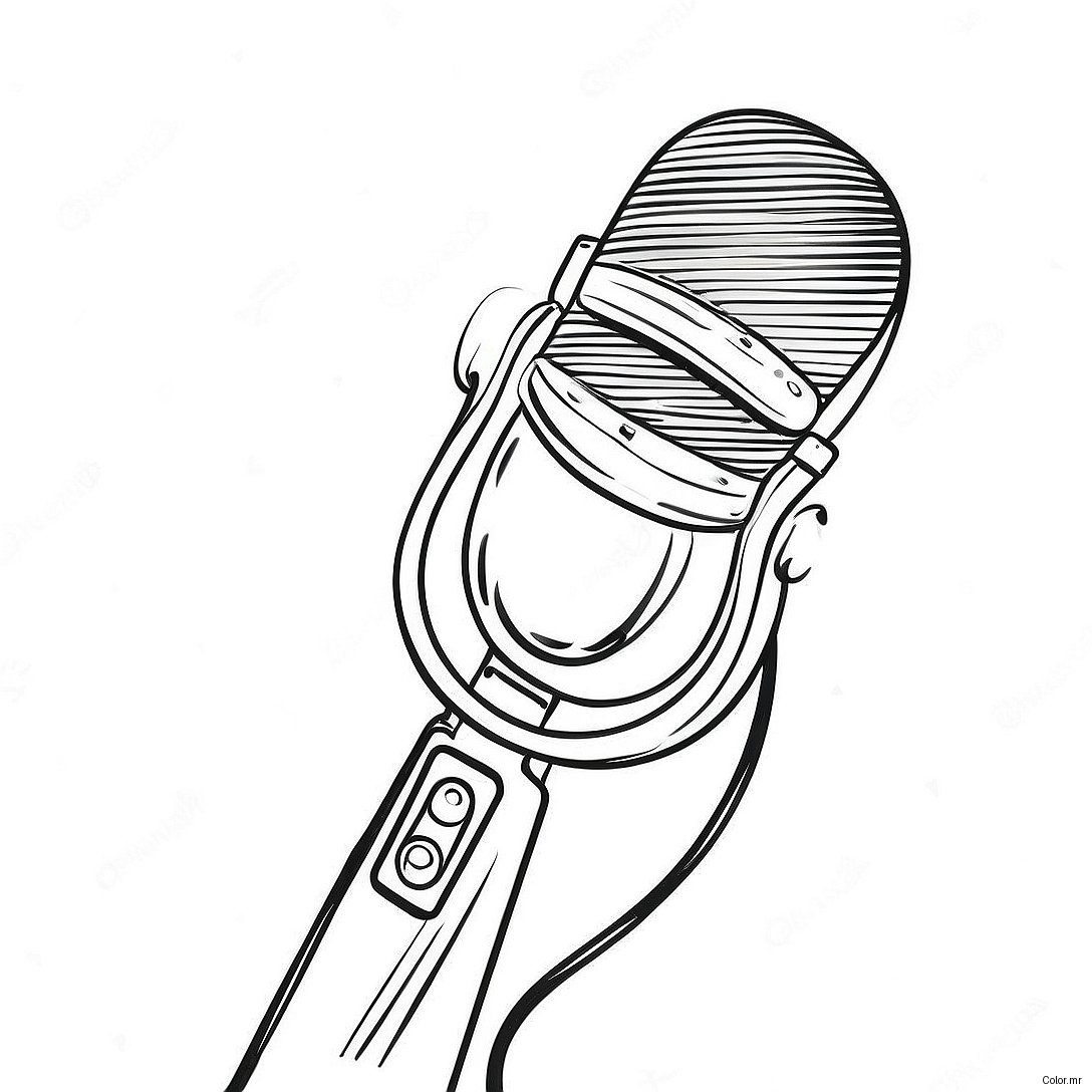 Page A Colorier Microphone Vintage 51515 42894