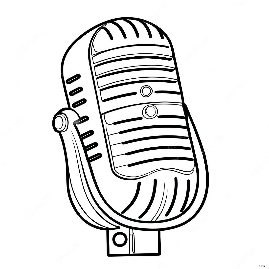 Page A Colorier Microphone Vintage 51515 42896