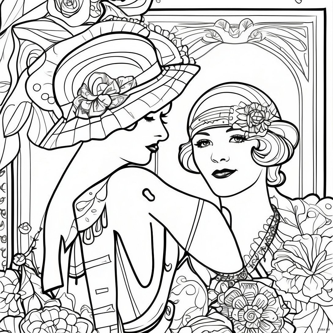 Page A Colorier Mode Vintage Des Annees 1920 54521 45384