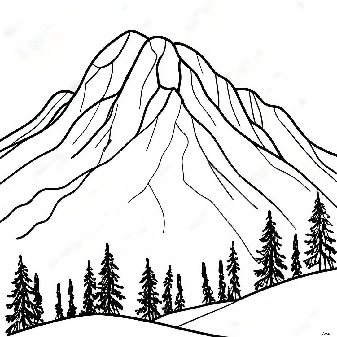 Page A Colorier Montagne Majestueuse Couverte De Neige 26067 23927