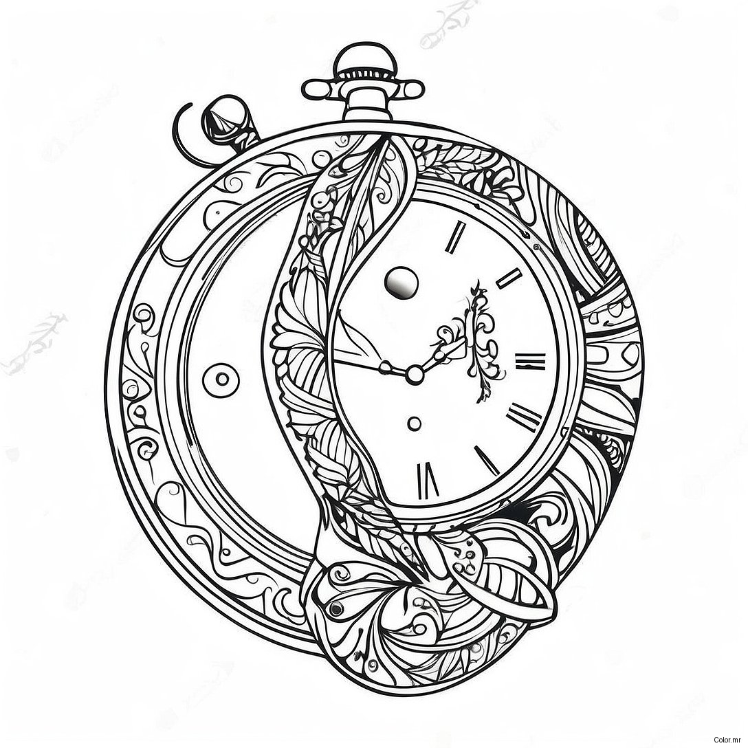 Page A Colorier Montre Vintage 40118 33273