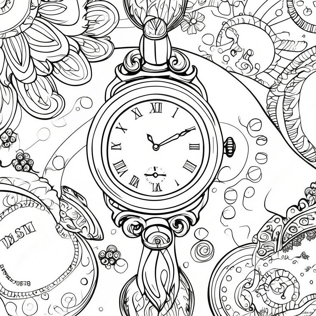 Page A Colorier Montre Vintage 40118 33274