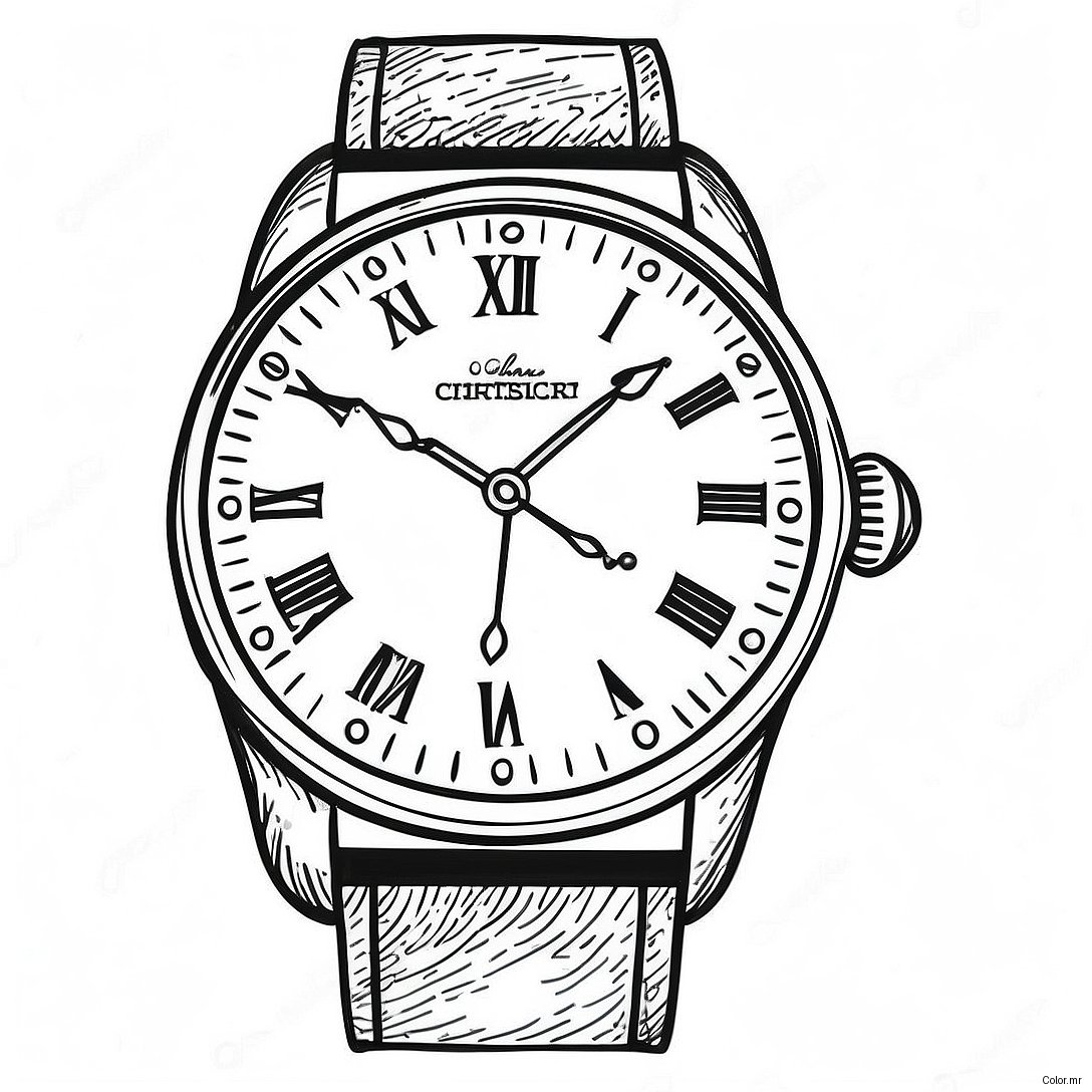 Page A Colorier Montre Vintage 40118 33275