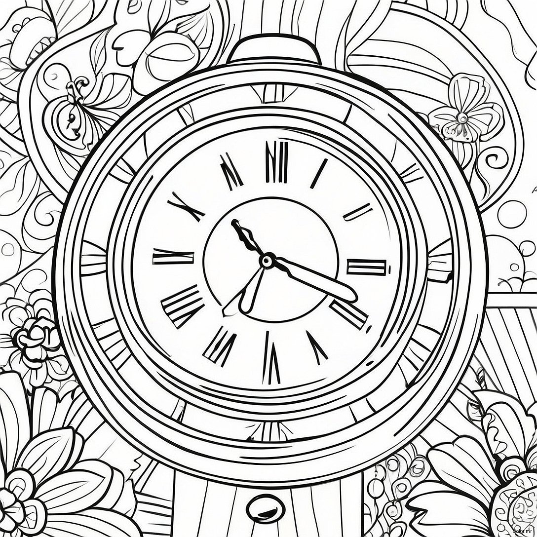 Page A Colorier Montre Vintage 40118 33276