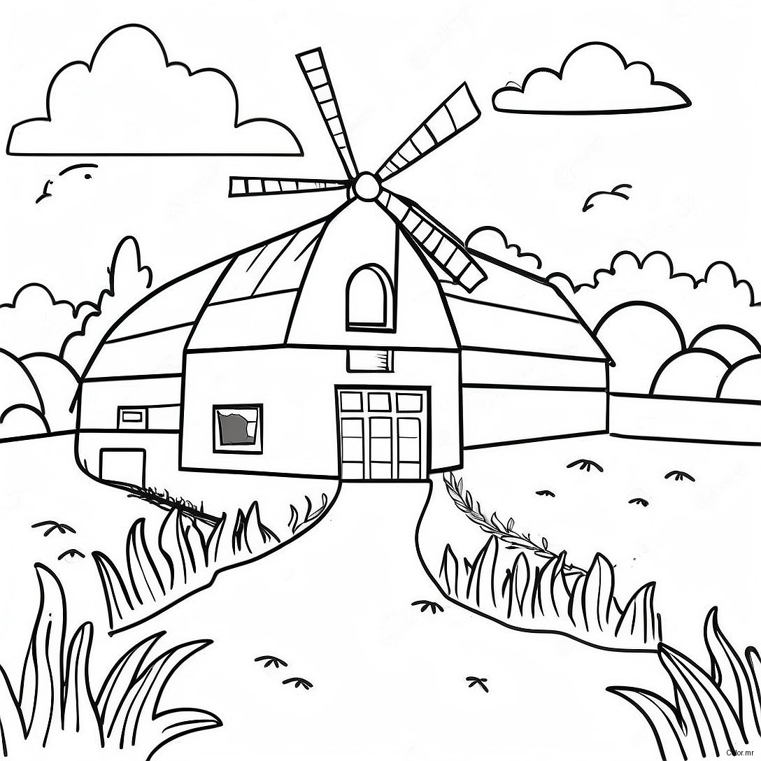 Page A Colorier Paysage De Ferme Realiste 26992 24649