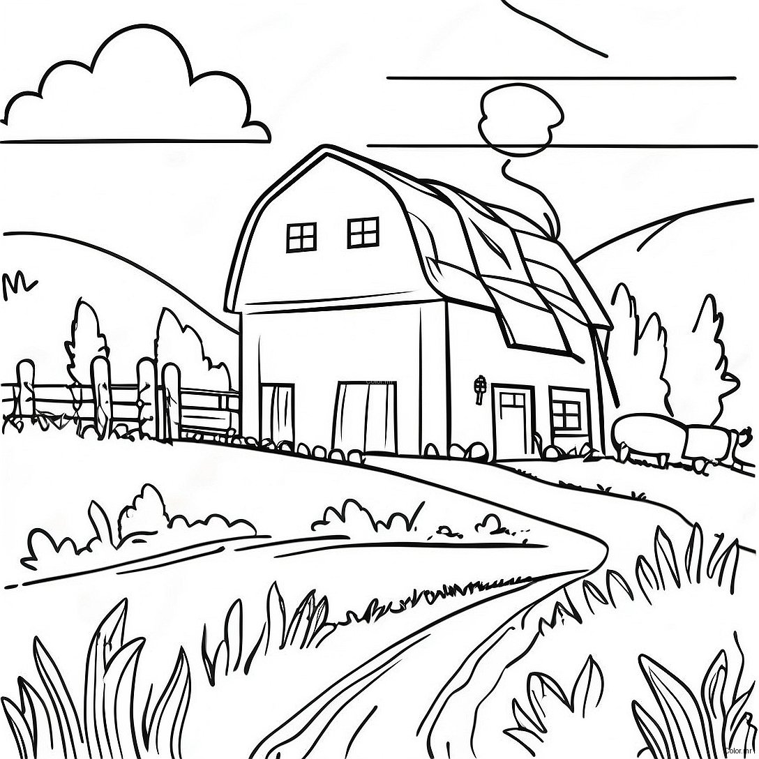 Page A Colorier Paysage De Ferme Realiste 26992 24650