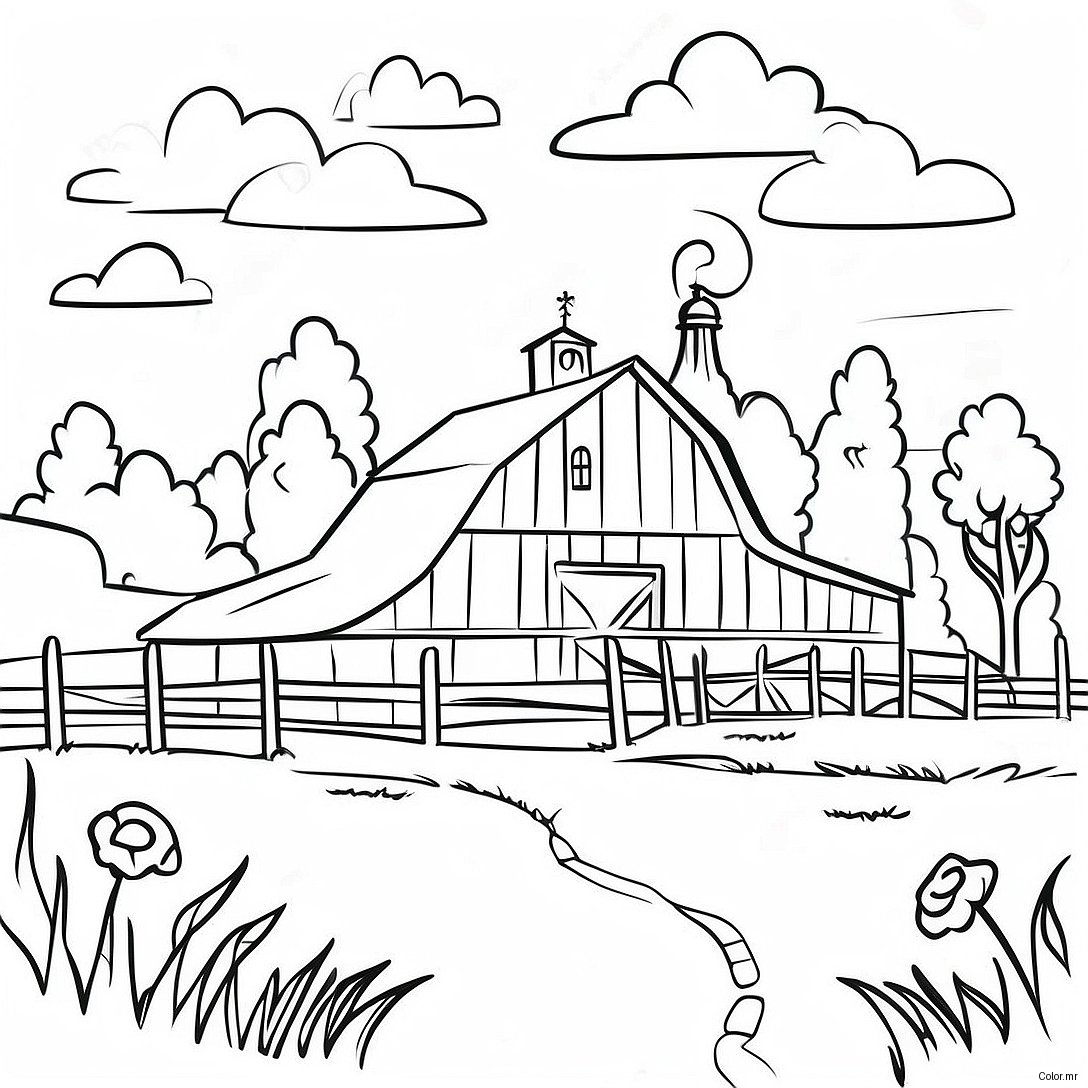 Page A Colorier Paysage De Ferme Realiste 26992 24651