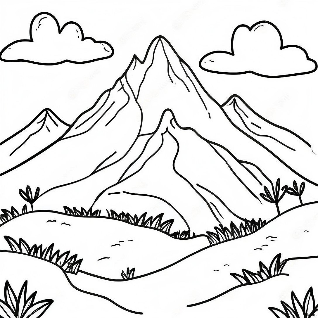 Page A Colorier Paysage De Montagne Facile 8495 6960