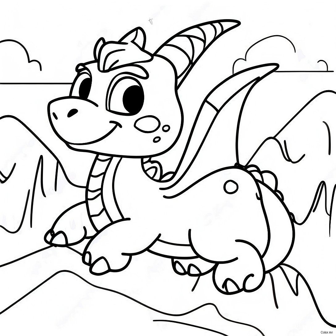 Page A Colorier Spyro Volant Au Dessus Des Montagnes 18346 15369