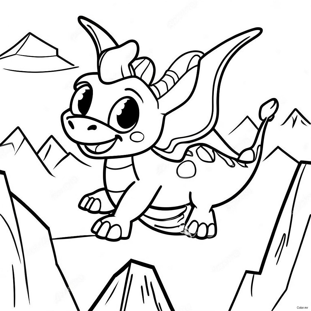 Page A Colorier Spyro Volant Au Dessus Des Montagnes 18346 15370