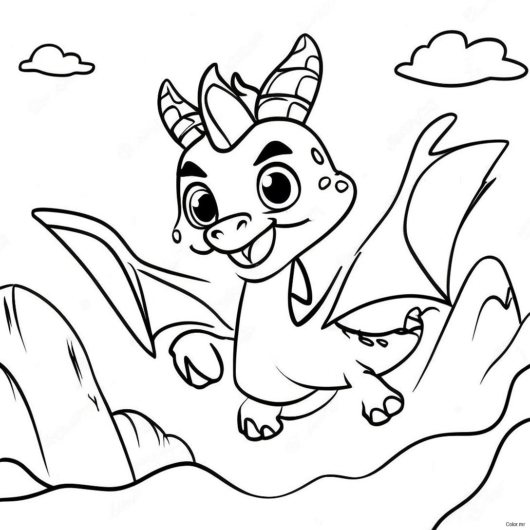 Page A Colorier Spyro Volant Au Dessus Des Montagnes 18346 15371