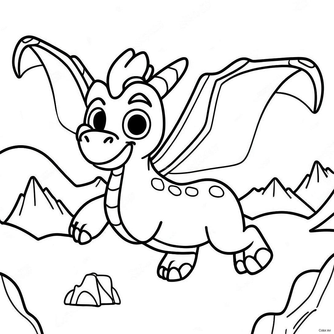 Page A Colorier Spyro Volant Au Dessus Des Montagnes 18346 15372