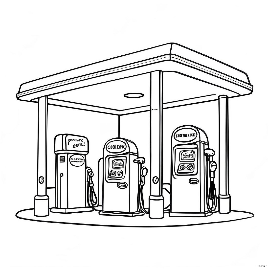 Page A Colorier Station Service Vintage 72295 59710