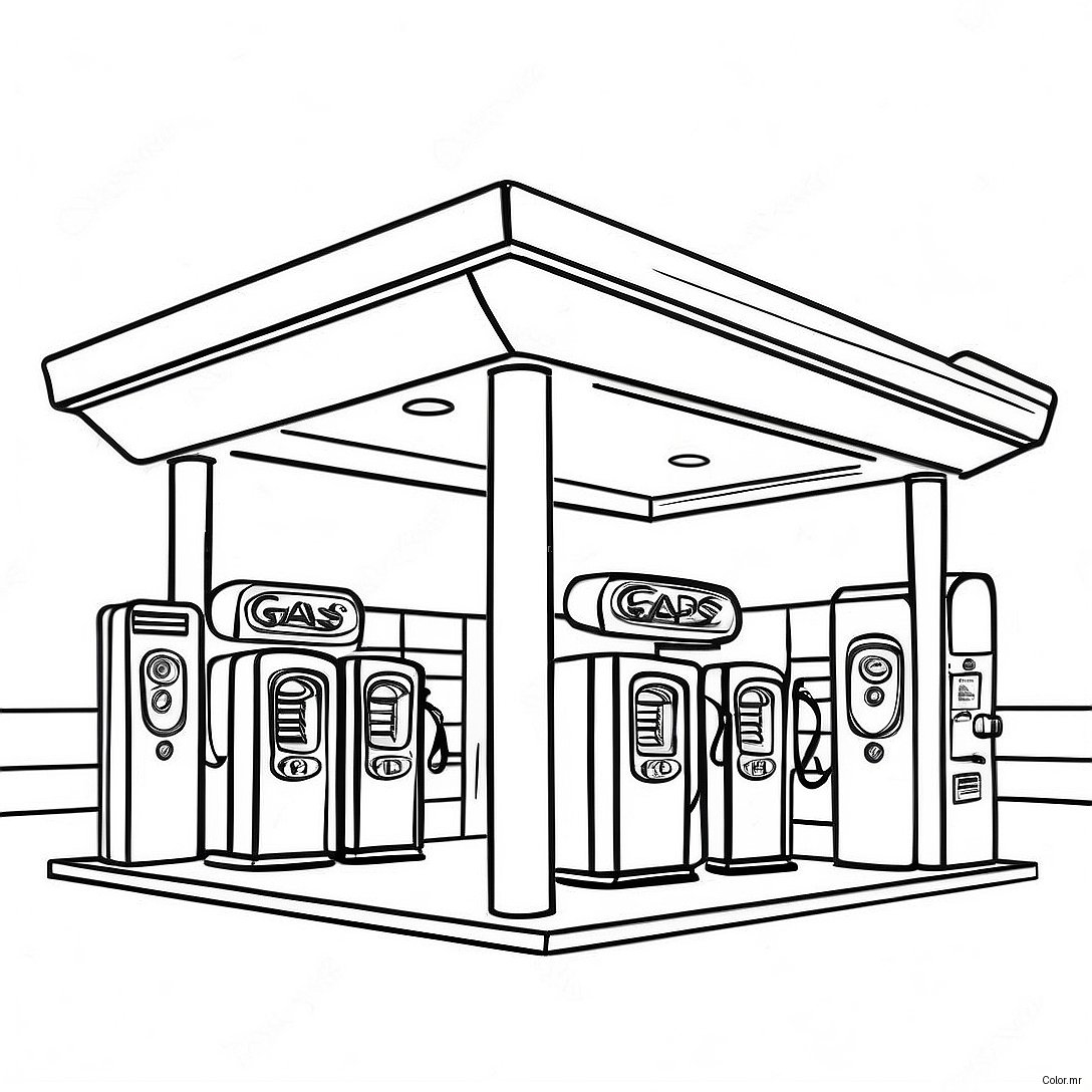 Page A Colorier Station Service Vintage 72295 59712