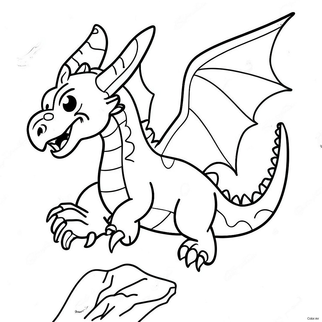Page A Colorier Un Dragon Realiste Et Effrayant En Vol 4821 3874