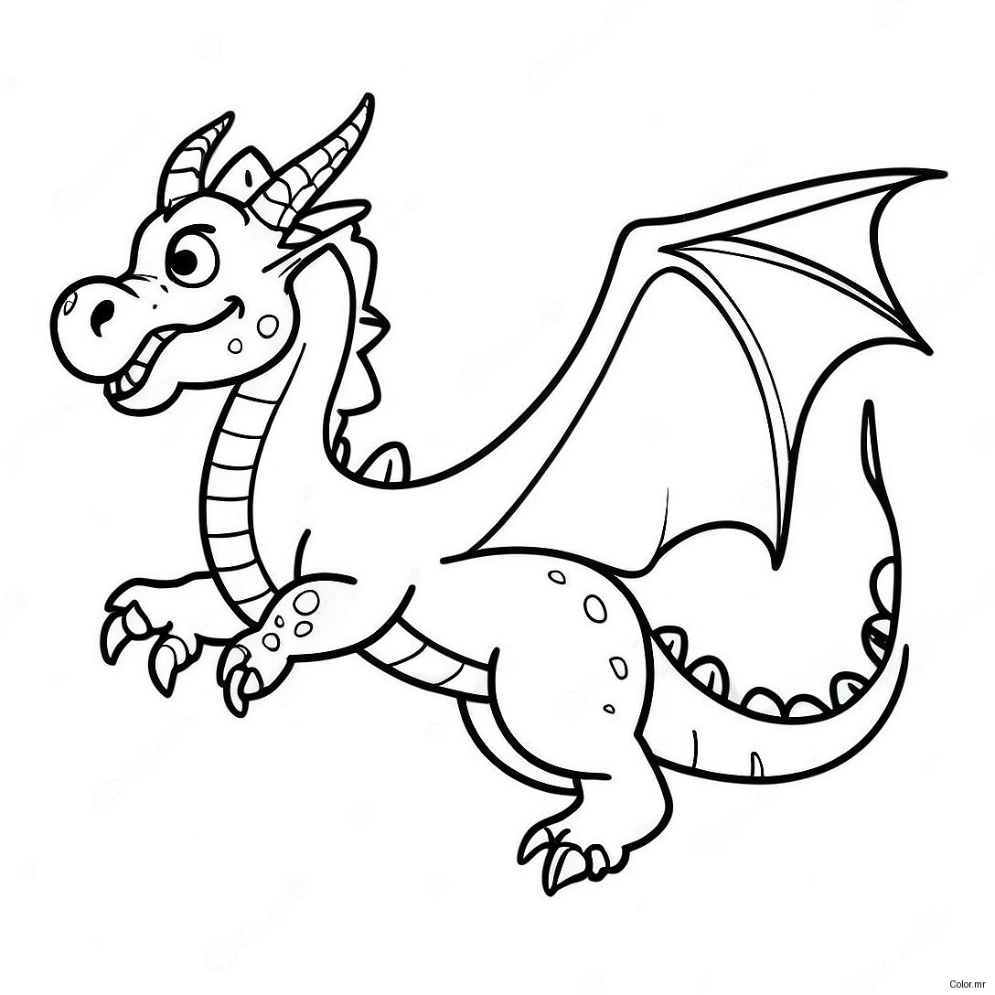 Page A Colorier Un Dragon Realiste Et Effrayant En Vol 4821 3876