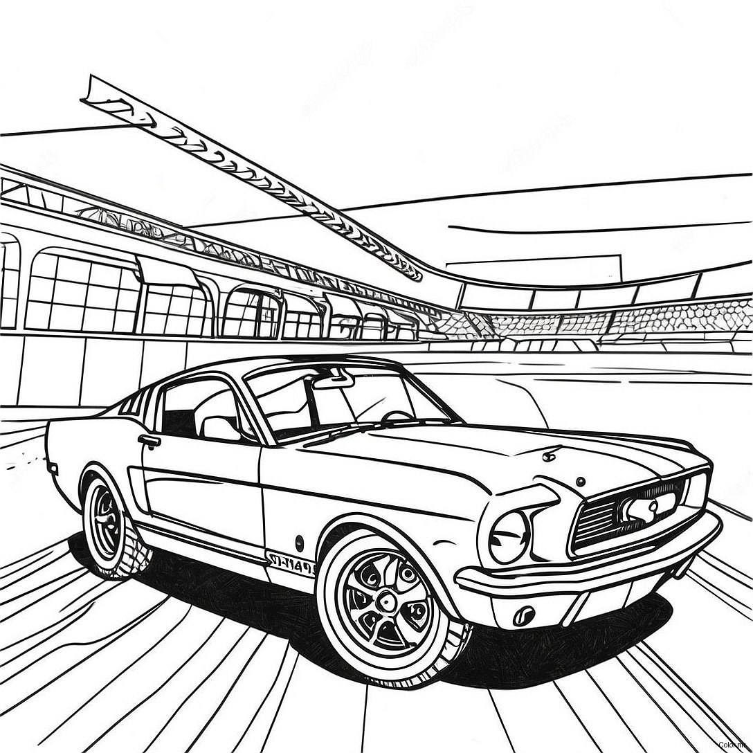 Page A Colorier Voiture De Course Mustang Vintage 55902 46493