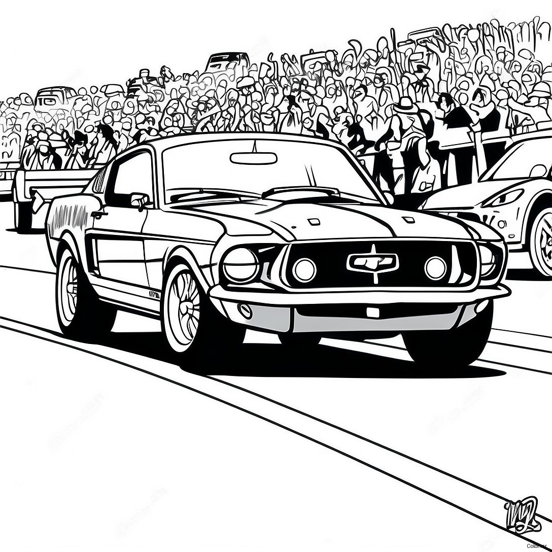 Page A Colorier Voiture De Course Mustang Vintage 55902 46495