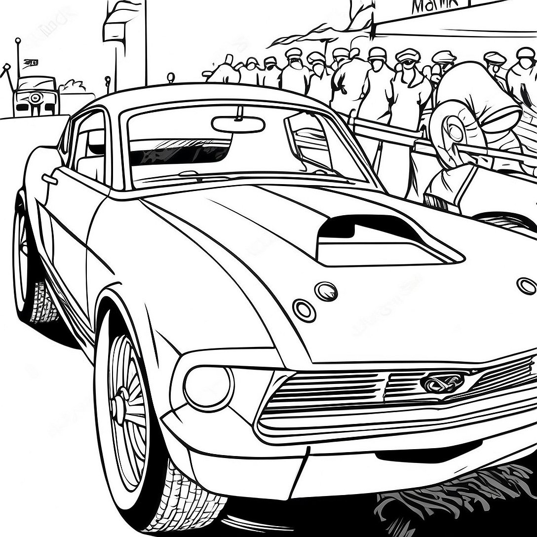 Page A Colorier Voiture De Course Mustang Vintage 55902 46496