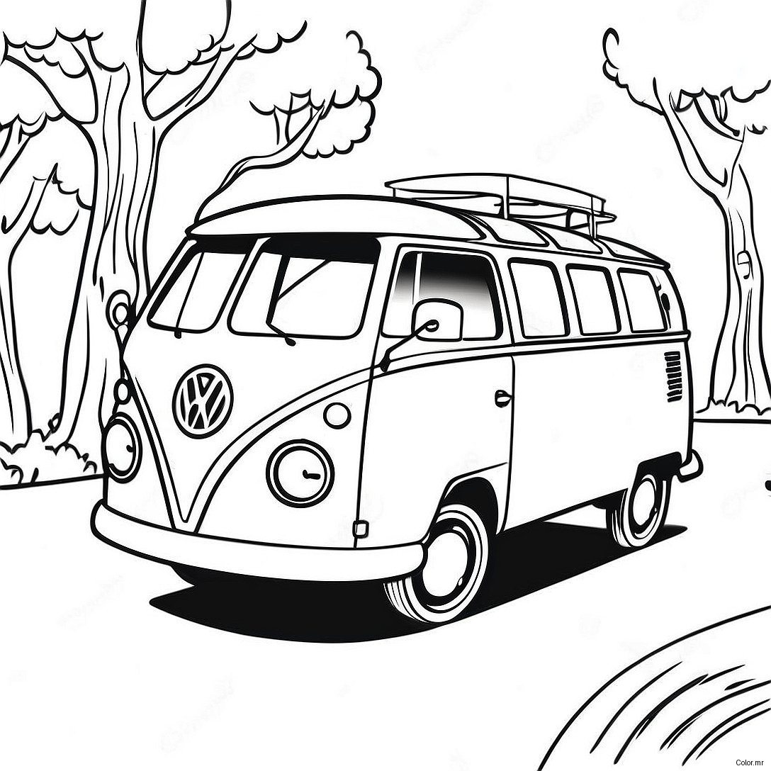 Page A Colorier Volkswagen Van Vintage 56742 47161
