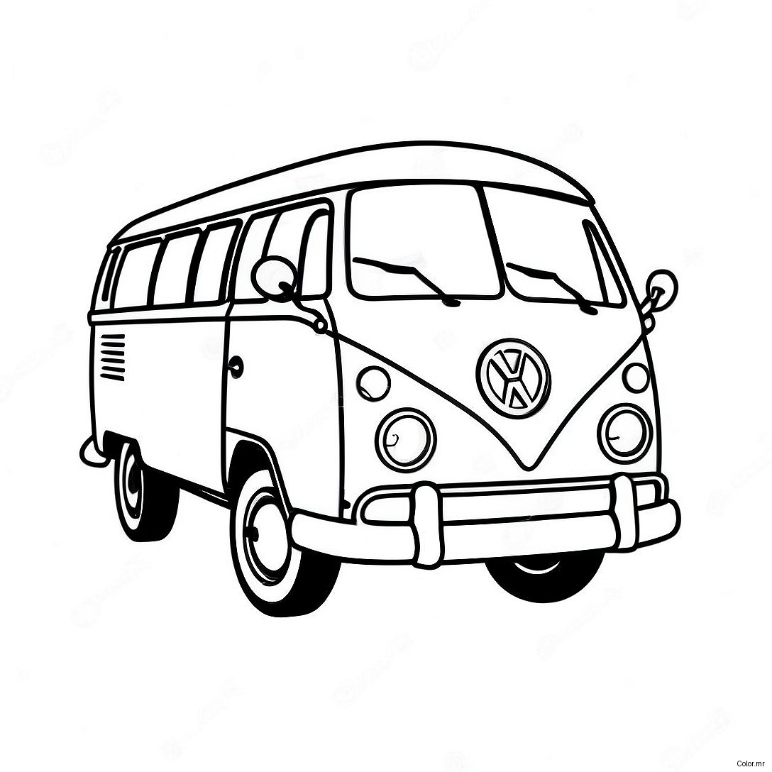Page A Colorier Volkswagen Van Vintage 56742 47163