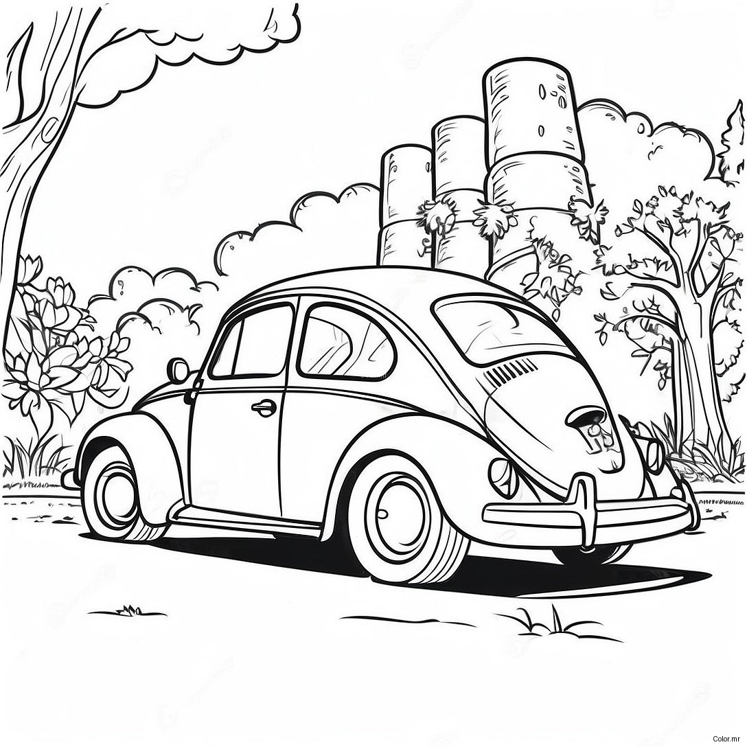 Page A Colorier Vw Coccinelle Style Vintage 35664 29665