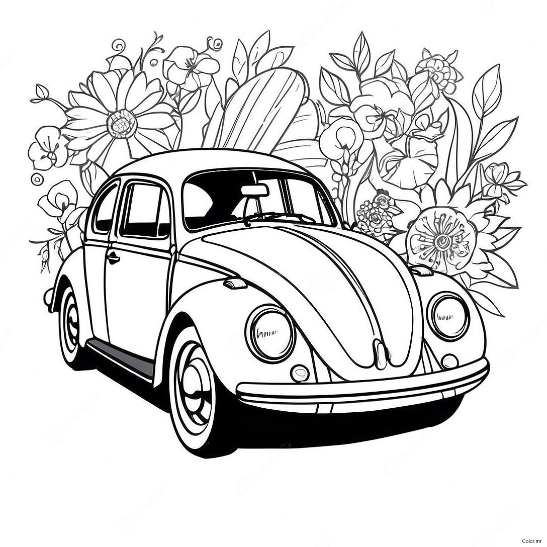 Page A Colorier Vw Coccinelle Style Vintage 35664 29667