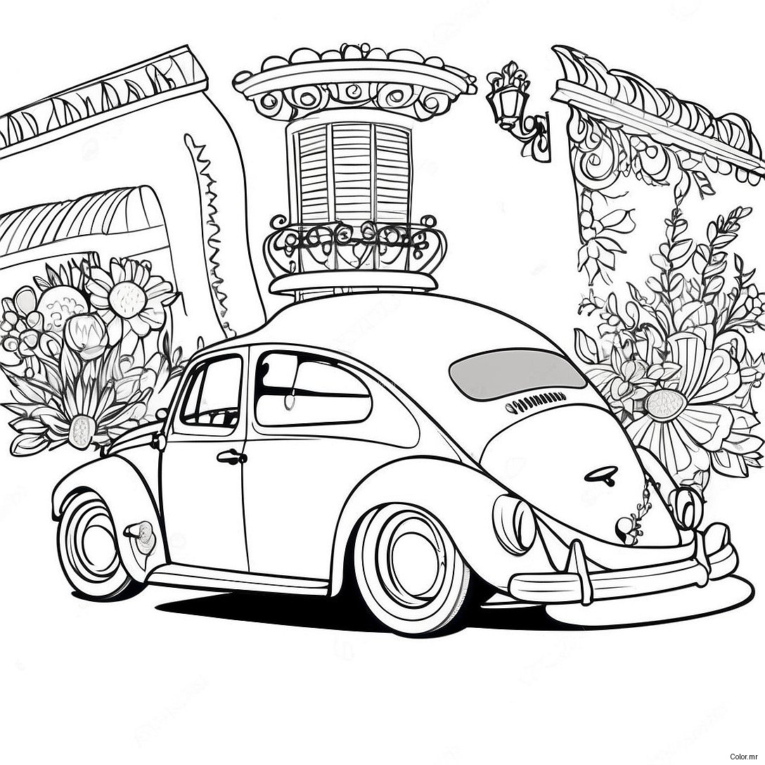 Page A Colorier Vw Coccinelle Style Vintage 35664 29668