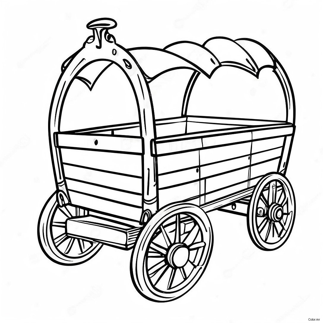 Page A Colorier Wagon En Bois Vintage 74456 61430