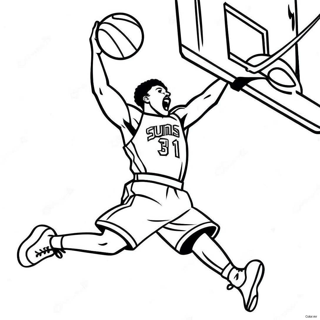 Phoenix Suns Basketball Player Dunking Coloring Page 21233 19598