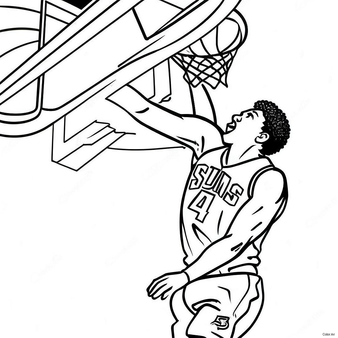 Phoenix Suns Basketball Player Dunking Coloring Page 21233 19599