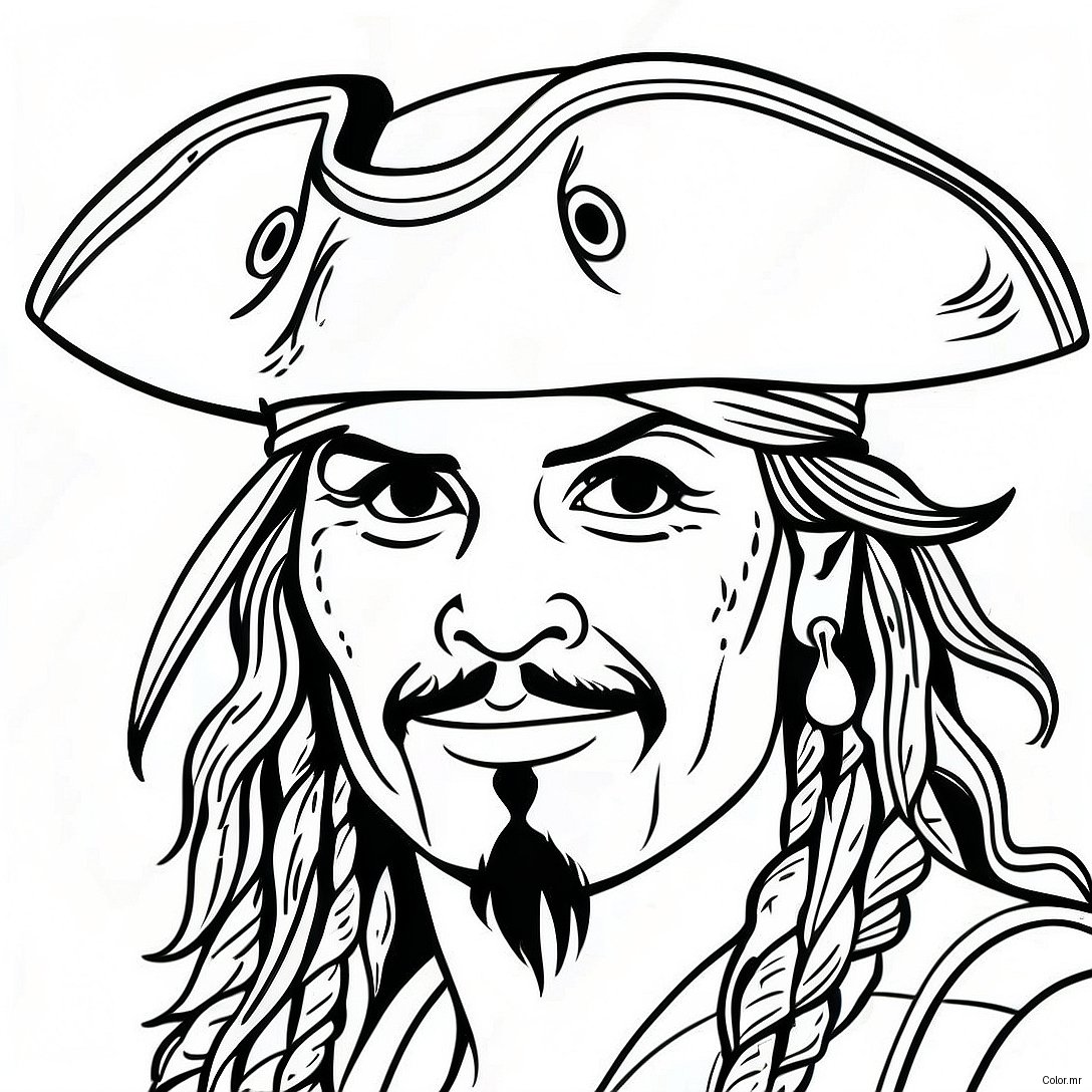 Pirates Of The Caribbean Johnny Depp Coloring Page 50955 42457